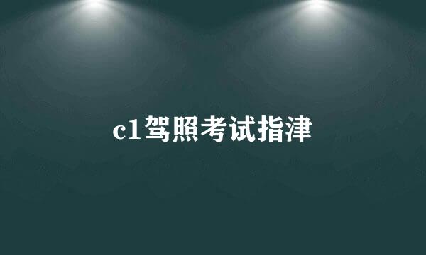 c1驾照考试指津