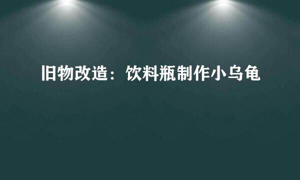 旧物改造：饮料瓶制作小乌龟