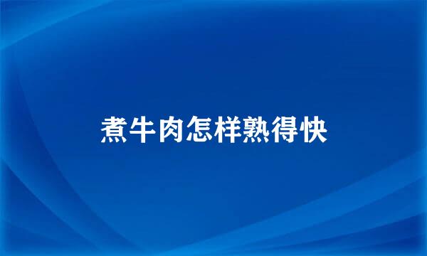 煮牛肉怎样熟得快