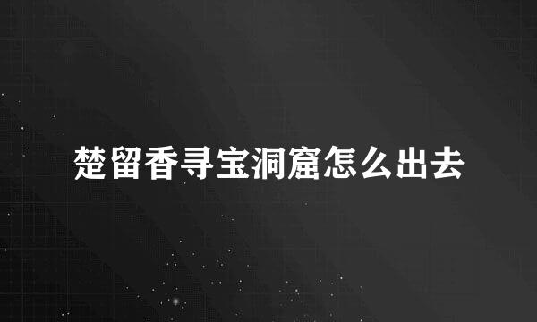 楚留香寻宝洞窟怎么出去
