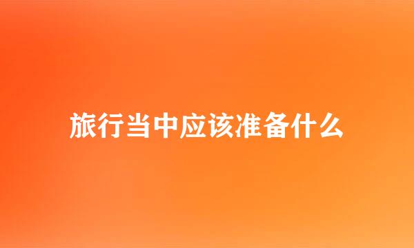 旅行当中应该准备什么