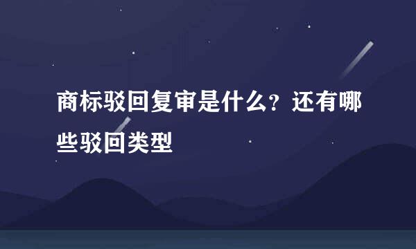 商标驳回复审是什么?还有哪些驳回类型