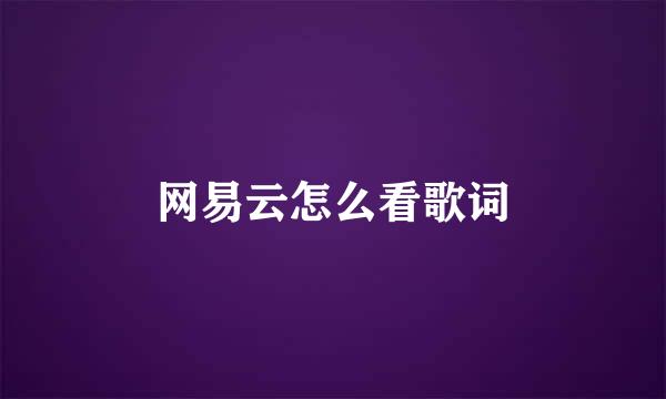 网易云怎么看歌词