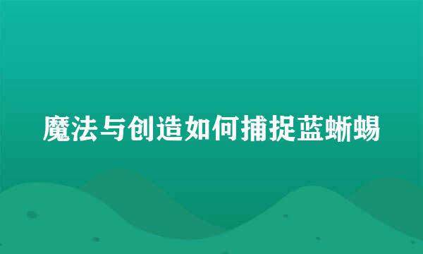 魔法与创造如何捕捉蓝蜥蜴