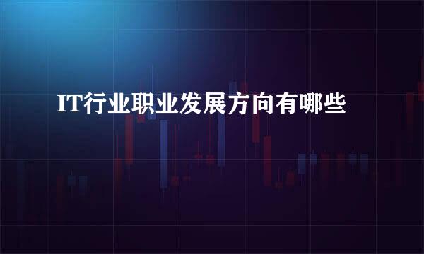 IT行业职业发展方向有哪些