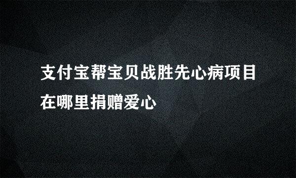 支付宝帮宝贝战胜先心病项目在哪里捐赠爱心