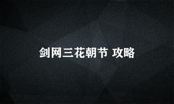 剑网三花朝节 攻略