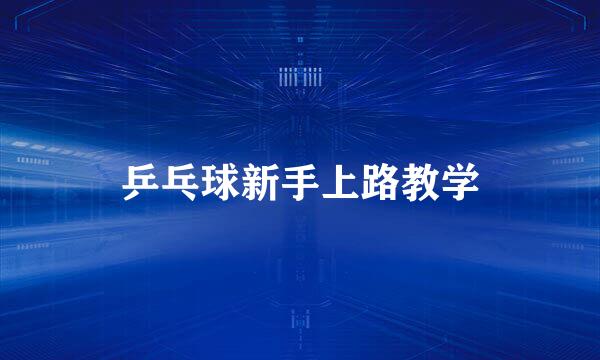 乒乓球新手上路教学