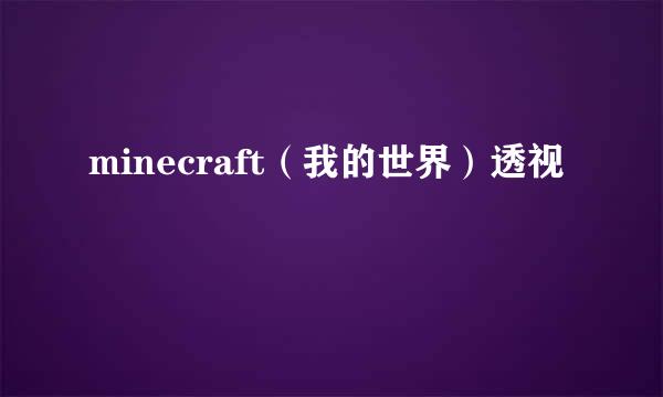 minecraft(我的世界)透视