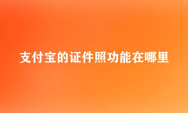 支付宝的证件照功能在哪里