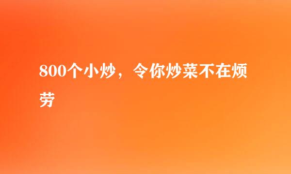 800个小炒，令你炒菜不在烦劳