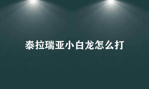 泰拉瑞亚小白龙怎么打