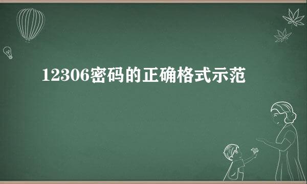 12306密码的正确格式示范