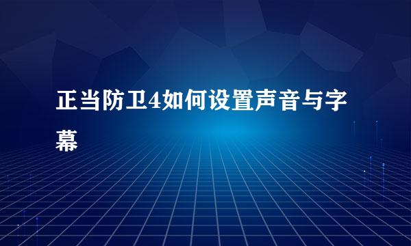 正当防卫4如何设置声音与字幕