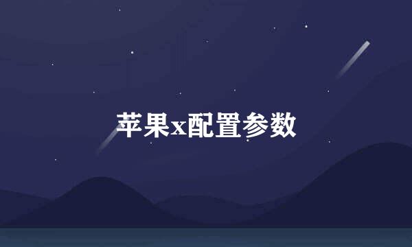苹果x配置参数
