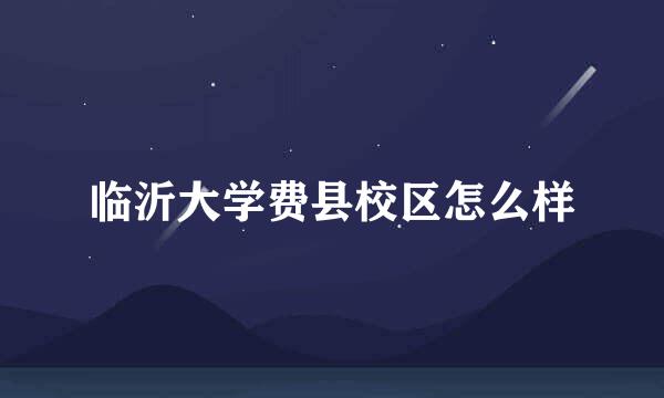 临沂大学费县校区怎么样