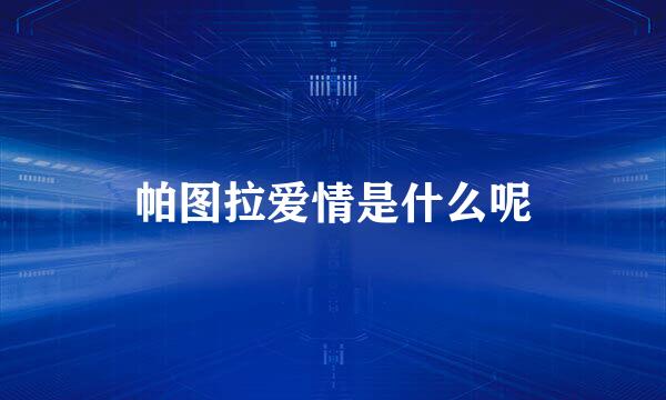 帕图拉爱情是什么呢