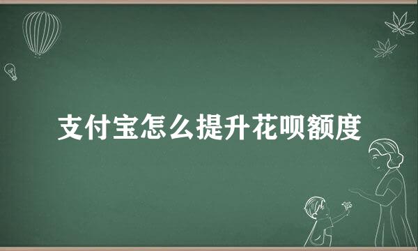 支付宝怎么提升花呗额度