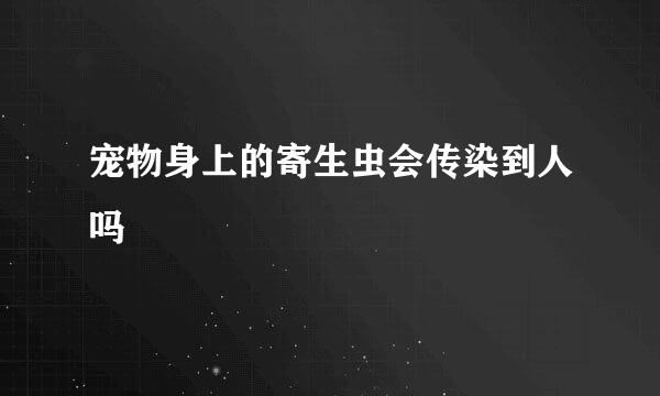 宠物身上的寄生虫会传染到人吗