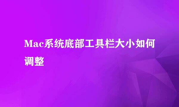 Mac系统底部工具栏大小如何调整