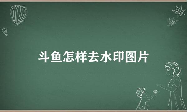 斗鱼怎样去水印图片