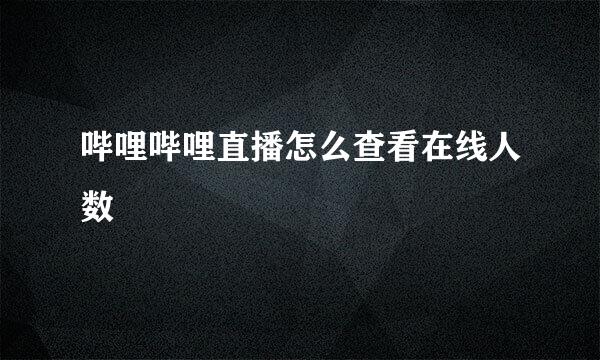 哔哩哔哩直播怎么查看在线人数