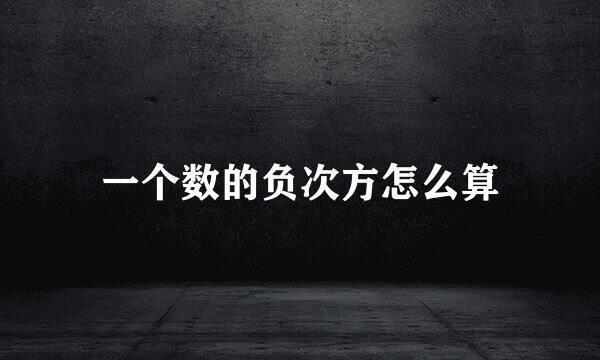 一个数的负次方怎么算