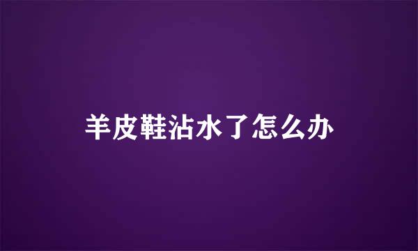 羊皮鞋沾水了怎么办