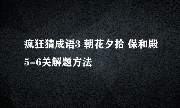 疯狂猜成语3 朝花夕拾 保和殿5-6关解题方法