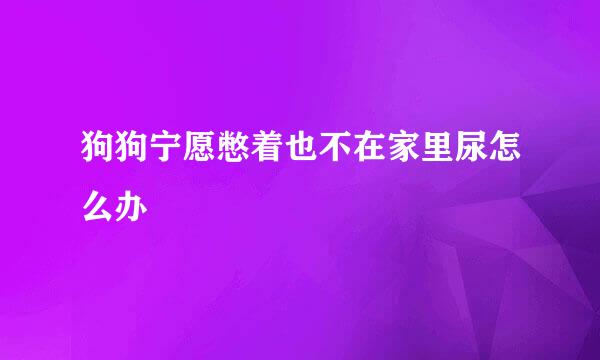 狗狗宁愿憋着也不在家里尿怎么办