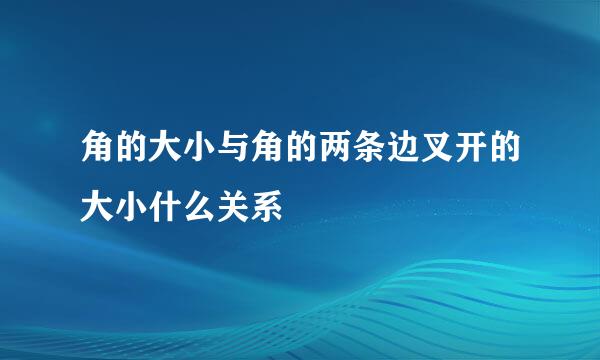 角的大小与角的两条边叉开的大小什么关系