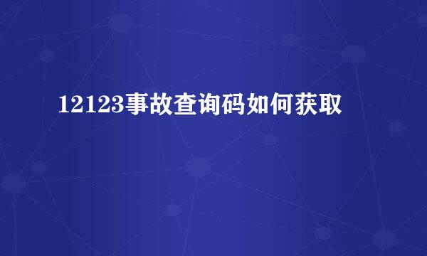 12123事故查询码如何获取