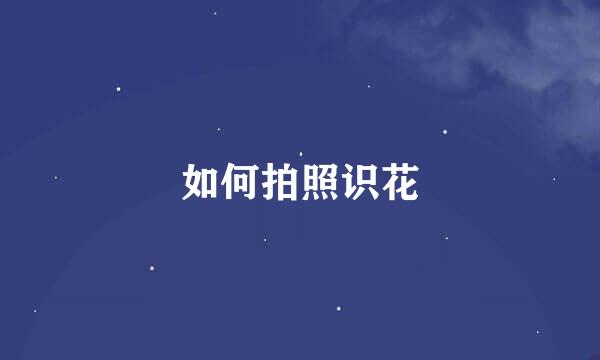 如何拍照识花