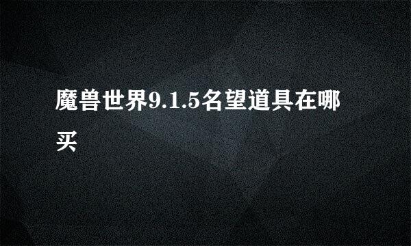 魔兽世界9.1.5名望道具在哪买
