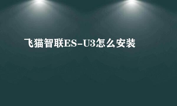 飞猫智联ES-U3怎么安装