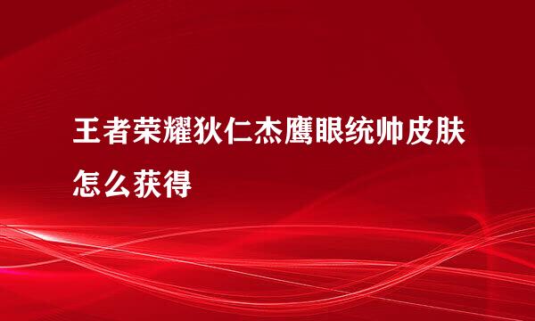 王者荣耀狄仁杰鹰眼统帅皮肤怎么获得
