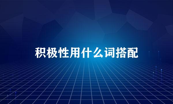 积极性用什么词搭配