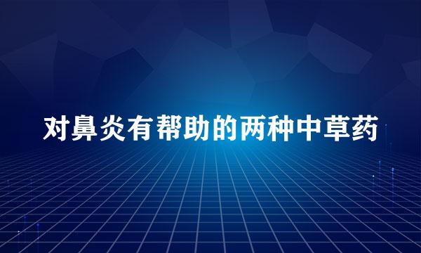 对鼻炎有帮助的两种中草药