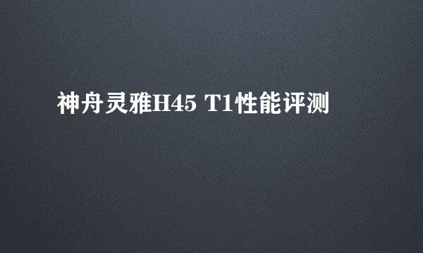 神舟灵雅H45 T1性能评测