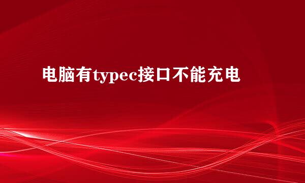 电脑有typec接口不能充电