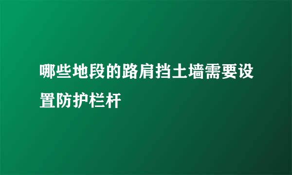 哪些地段的路肩挡土墙需要设置防护栏杆