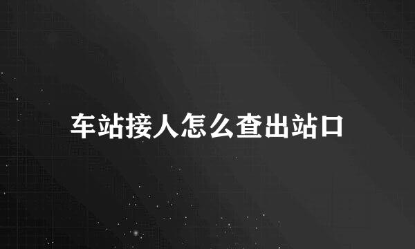 车站接人怎么查出站口