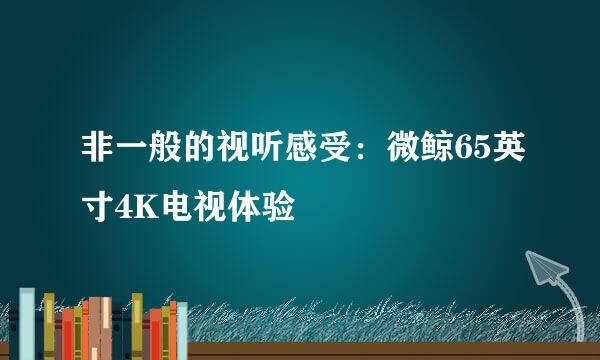 非一般的视听感受：微鲸65英寸4K电视体验