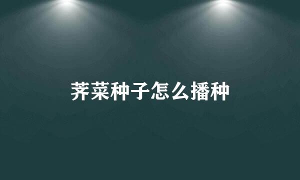 荠菜种子怎么播种