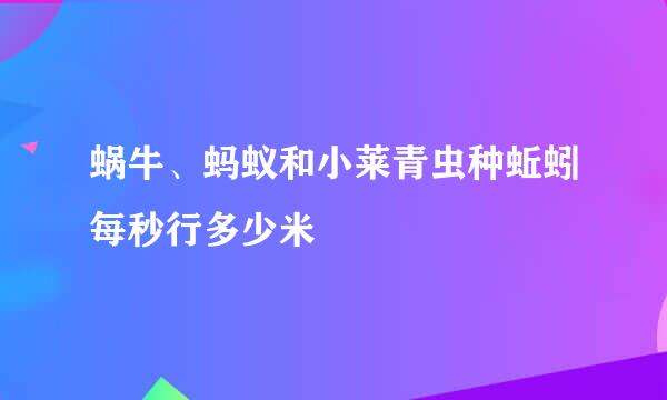 蜗牛、蚂蚁和小莱青虫种蚯蚓每秒行多少米
