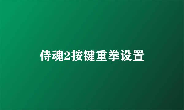 侍魂2按键重拳设置