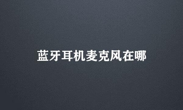 蓝牙耳机麦克风在哪