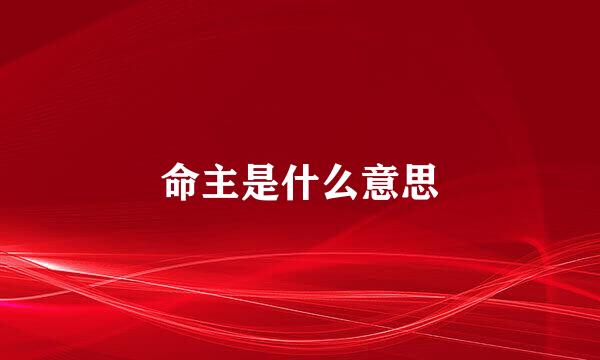 命主是什么意思