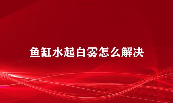 鱼缸水起白雾怎么解决