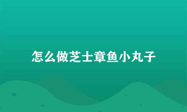 怎么做芝士章鱼小丸子
